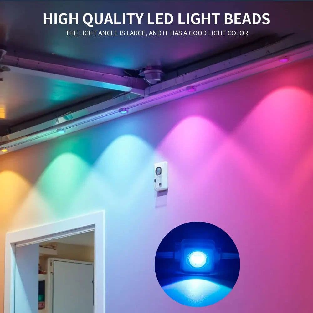 image-5054 16703IC(WS2811 WS2812B) Outdoor Eaves LED Light String Kit 2.4G BEL+WIFI Controller Work With Alexa Google Home Assistant