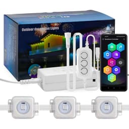 image-5054 16703IC(WS2811 WS2812B) Outdoor Eaves LED Light String Kit 2.4G BEL+WIFI Controller Work With Alexa Google Home Assistant