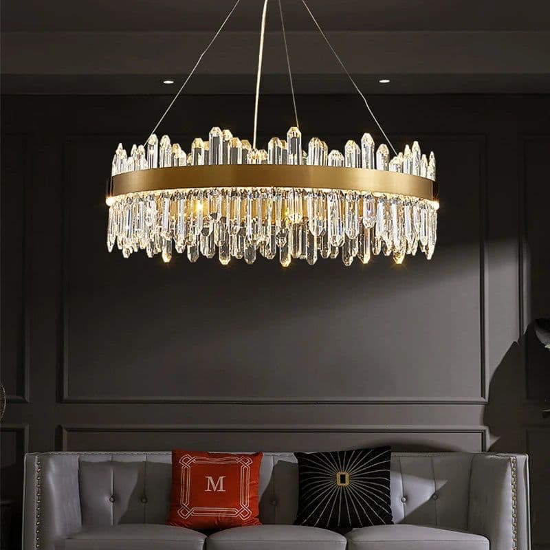 image-Modern Smoke Grey Crystal Chandelier Lighting Luxury Led hanging lamp for Dining Table Living Room Bedroom Home Decor lustre