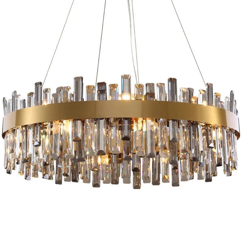 image-Modern Smoke Grey Crystal Chandelier Lighting Luxury Led hanging lamp for Dining Table Living Room Bedroom Home Decor lustre