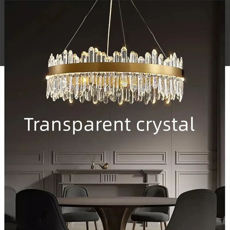 image-Modern Smoke Grey Crystal Chandelier Lighting Luxury Led hanging lamp for Dining Table Living Room Bedroom Home Decor lustre