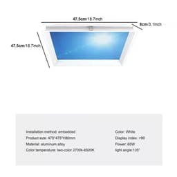 image-New Style Blue Sky Ceiling Lamp recessed skylight for Bathroom Living Room Kitchen Natural Lighting Indoor Decor office home
