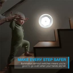 image-Wireless Round Motion Sensor LED Night Light Battery Powered Cabinet Night Lamp Bedside Lights For Bedroom Home Closet Lighting