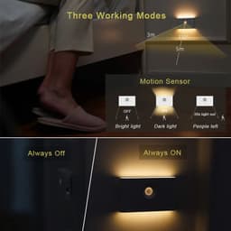 image-Smart Linkage Motion Sensor Night Light Rechargeable Wireless Magnetic LED Induction Lamp Wall Home Bedroom Kitchen Staircase