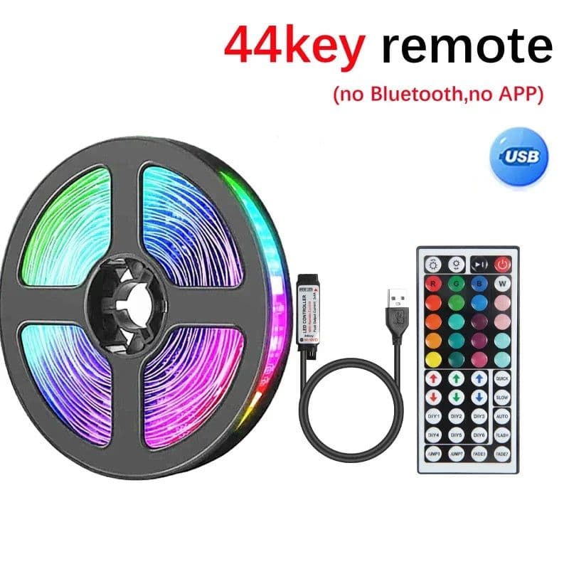 image-RGB 3.28ft/1M~100ft/30M Smart LED Strip Lights With 44-Key Remote & APP Control Music Sync LED Ambient Lamp For Home Decoration
