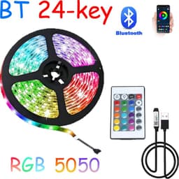 image-RGB LED Strip Lights 5050 Bluetooth APP IR Remote Control USB 1M 2M 3M 4M 5M 10M 15M 20M Festival Deco Backlight For Home