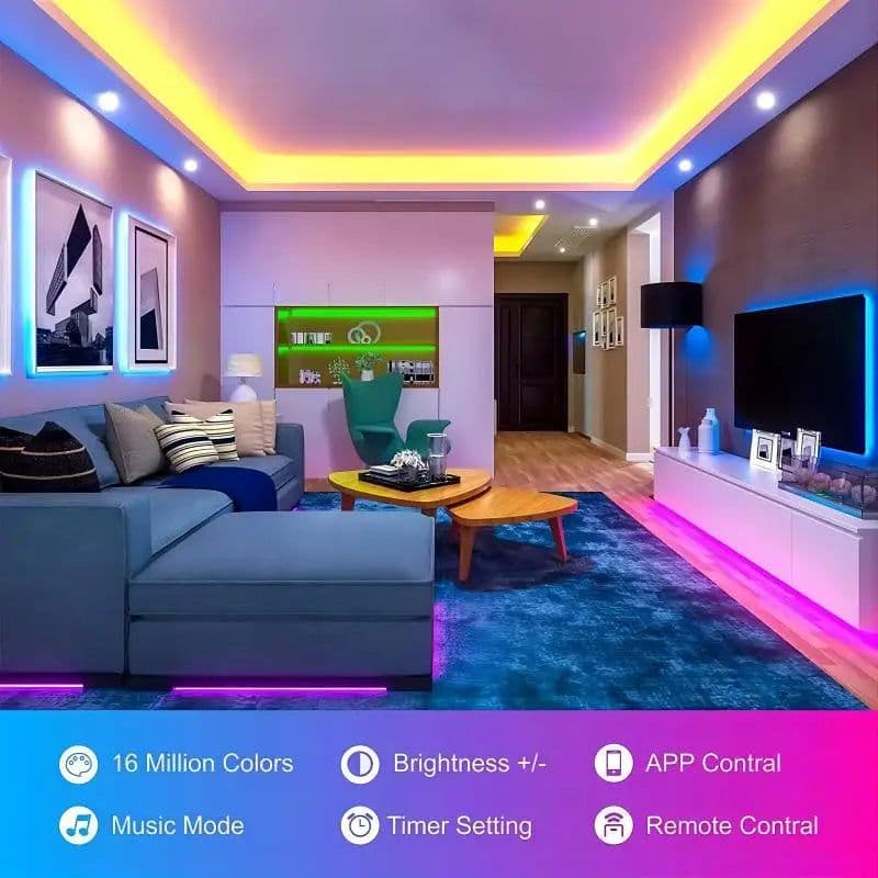 image-RGB LED Strip Lights 5050 Bluetooth APP IR Remote Control USB 1M 2M 3M 4M 5M 10M 15M 20M Festival Deco Backlight For Home