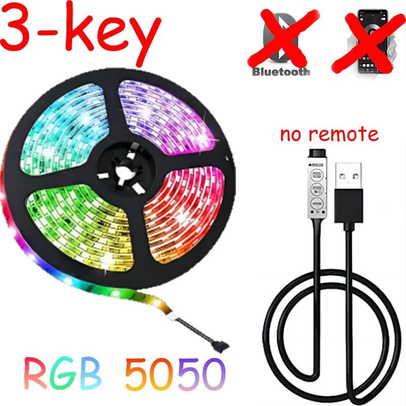 image-RGB LED Strip Lights 5050 Bluetooth APP IR Remote Control USB 1M 2M 3M 4M 5M 10M 15M 20M Festival Deco Backlight For Home
