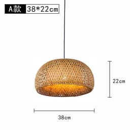image-Bamboo rattan wicker chandelier 60/50/40cm Handmade Lampshade LED hanging woven lamp shade Home Bedroom Decors coffee bar lamp