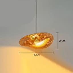 image-Bamboo rattan wicker chandelier 60/50/40cm Handmade Lampshade LED hanging woven lamp shade Home Bedroom Decors coffee bar lamp