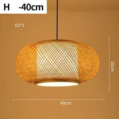 image-Bamboo rattan wicker chandelier 60/50/40cm Handmade Lampshade LED hanging woven lamp shade Home Bedroom Decors coffee bar lamp