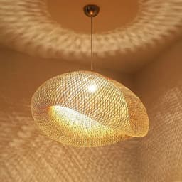 image-Bamboo rattan wicker chandelier 60/50/40cm Handmade Lampshade LED hanging woven lamp shade Home Bedroom Decors coffee bar lamp