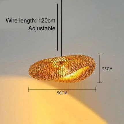 image-Bamboo rattan wicker chandelier 60/50/40cm Handmade Lampshade LED hanging woven lamp shade Home Bedroom Decors coffee bar lamp