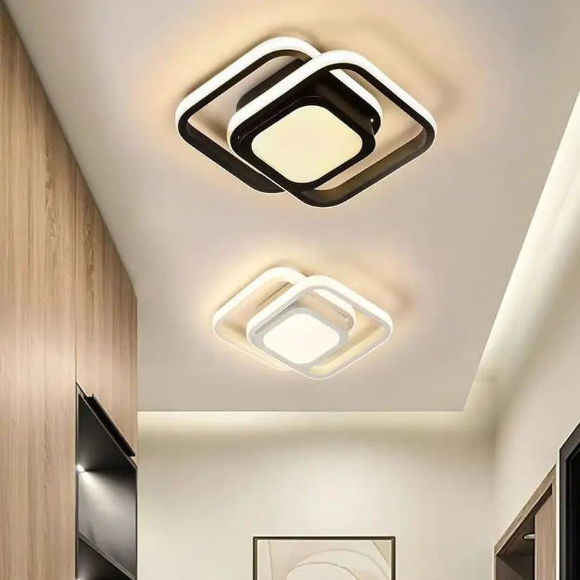 image-LED Aisle Ceiling Lights Small Ceiling Lamp Modern 2 Rings Led Surface Lighting Fixture for Home Hallway Balcony Office Lustre