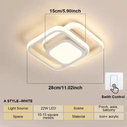 image-LED Aisle Ceiling Lights Small Ceiling Lamp Modern 2 Rings Led Surface Lighting Fixture for Home Hallway Balcony Office Lustre