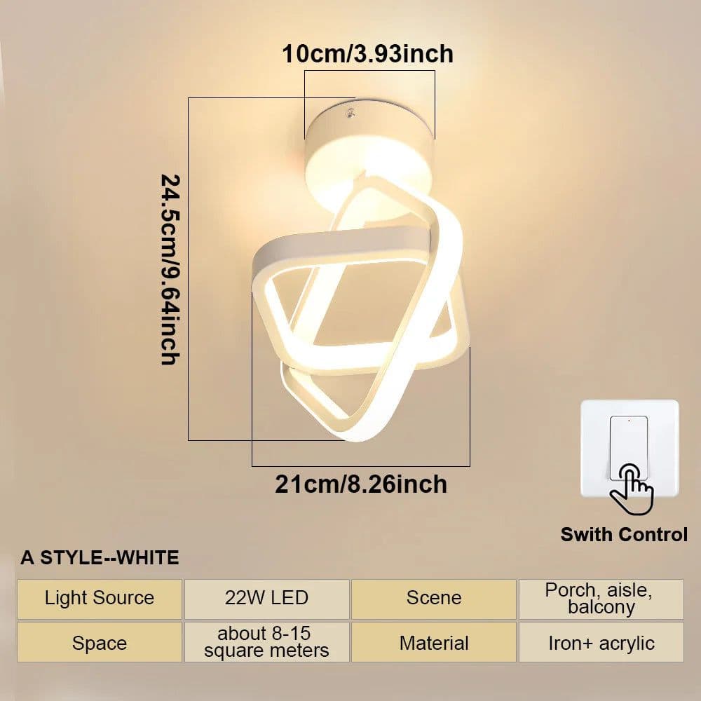 image-LED Aisle Ceiling Lights Small Ceiling Lamp Modern 2 Rings Led Surface Lighting Fixture for Home Hallway Balcony Office Lustre