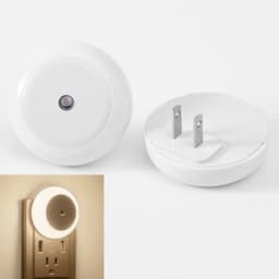 image-5 Color LED Night Light AU/EU/UK/US Plug Round Sensor Smart Wall Lamp For Home Bathroom Bedroom Lighting Energy Saving Lamp