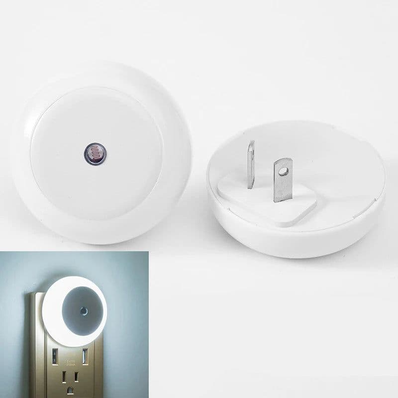 image-5 Color LED Night Light AU/EU/UK/US Plug Round Sensor Smart Wall Lamp For Home Bathroom Bedroom Lighting Energy Saving Lamp