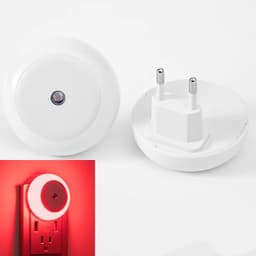 image-5 Color LED Night Light AU/EU/UK/US Plug Round Sensor Smart Wall Lamp For Home Bathroom Bedroom Lighting Energy Saving Lamp