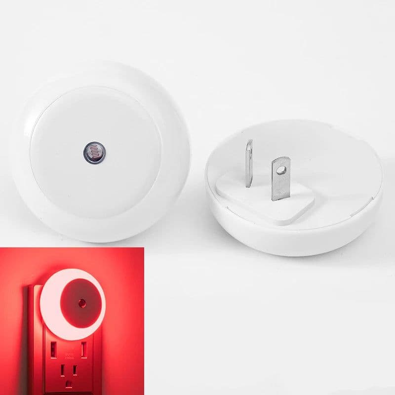 image-5 Color LED Night Light AU/EU/UK/US Plug Round Sensor Smart Wall Lamp For Home Bathroom Bedroom Lighting Energy Saving Lamp