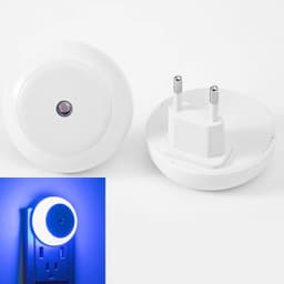 image-5 Color LED Night Light AU/EU/UK/US Plug Round Sensor Smart Wall Lamp For Home Bathroom Bedroom Lighting Energy Saving Lamp