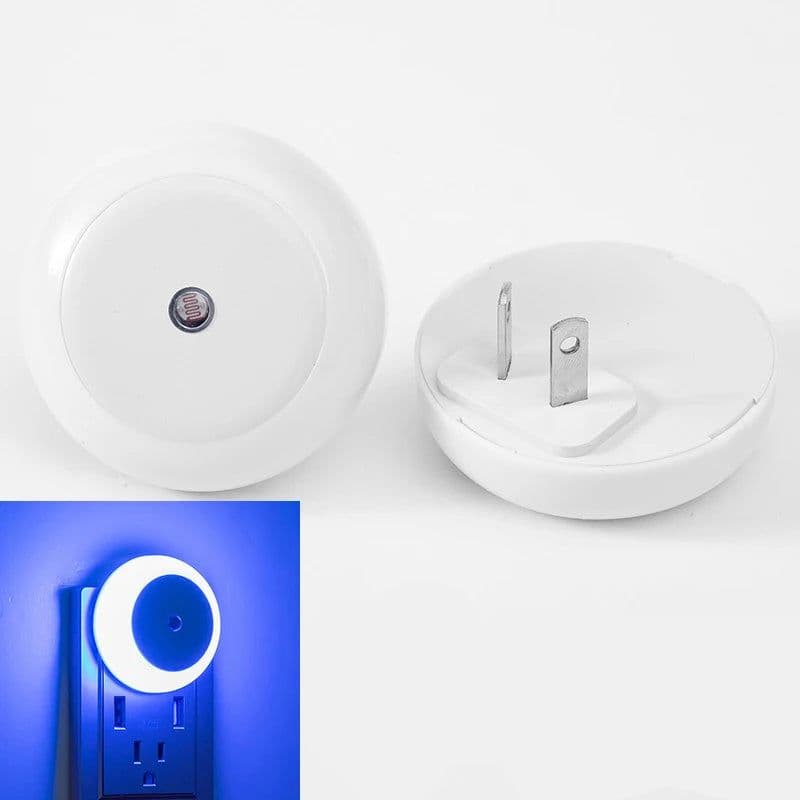 image-5 Color LED Night Light AU/EU/UK/US Plug Round Sensor Smart Wall Lamp For Home Bathroom Bedroom Lighting Energy Saving Lamp