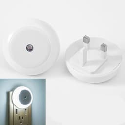image-5 Color LED Night Light AU/EU/UK/US Plug Round Sensor Smart Wall Lamp For Home Bathroom Bedroom Lighting Energy Saving Lamp