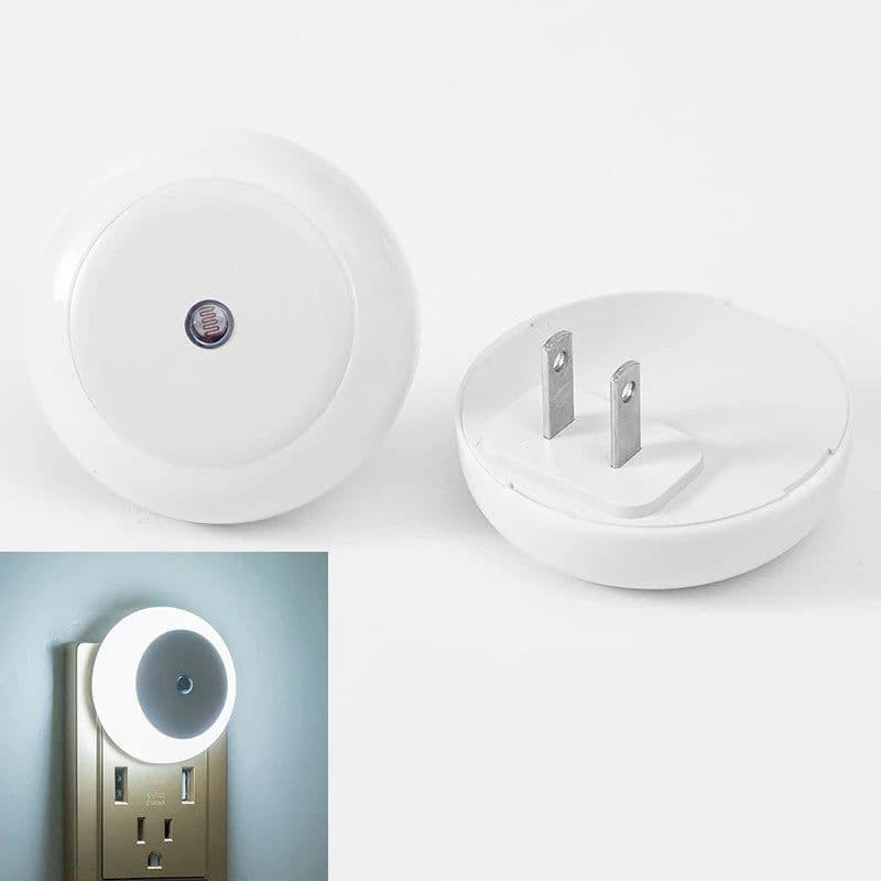 image-5 Color LED Night Light AU/EU/UK/US Plug Round Sensor Smart Wall Lamp For Home Bathroom Bedroom Lighting Energy Saving Lamp