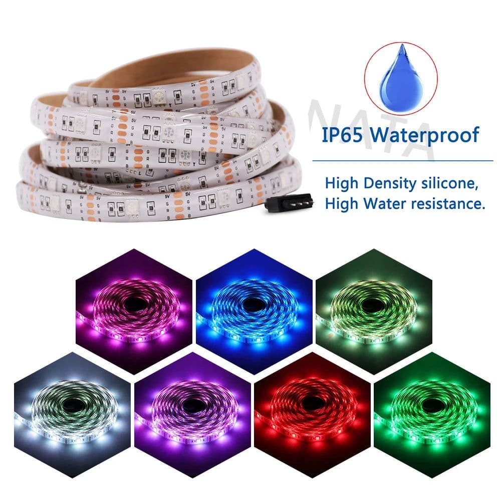 image-5050 RGB LED Strip AA Battery Box 0.5m 1m 2m LED Light Lamp For Home Decoration Waterproof Flexible Ribbon LED Light