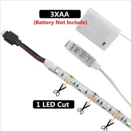 image-5050 RGB LED Strip AA Battery Box 0.5m 1m 2m LED Light Lamp For Home Decoration Waterproof Flexible Ribbon LED Light