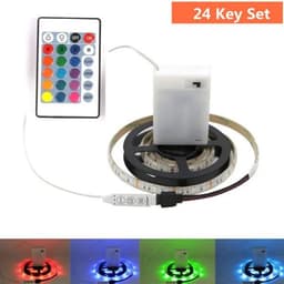 image-5050 RGB LED Strip AA Battery Box 0.5m 1m 2m LED Light Lamp For Home Decoration Waterproof Flexible Ribbon LED Light