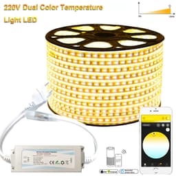 image-220V 230V Tuya Smart Life SMD5050 RGB CCT LED Strip Light Wifi Voice Contol Dimmer Outdoor Garden Lights for Alexa Google Home