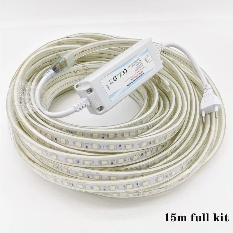 image-220V 230V Tuya Smart Life SMD5050 RGB CCT LED Strip Light Wifi Voice Contol Dimmer Outdoor Garden Lights for Alexa Google Home