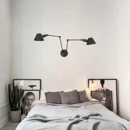 image-WGNUU Black Rustic Vintage Adjustable Arm Wall Lamp LED