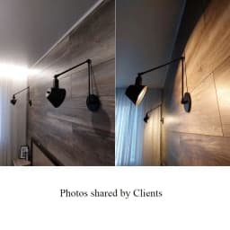 image-WGNUU Black Rustic Vintage Adjustable Arm Wall Lamp LED