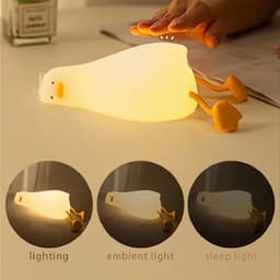 image-Duck Rechargeable LED Night Light Pat Silicone Lamp Bedside Cartoon Cute Children Nightlights for Home Room Decor Birthday Gift