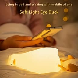 image-Duck Rechargeable LED Night Light Pat Silicone Lamp Bedside Cartoon Cute Children Nightlights for Home Room Decor Birthday Gift