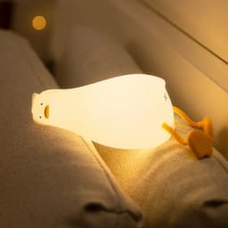 image-Duck Rechargeable LED Night Light Pat Silicone Lamp Bedside Cartoon Cute Children Nightlights for Home Room Decor Birthday Gift