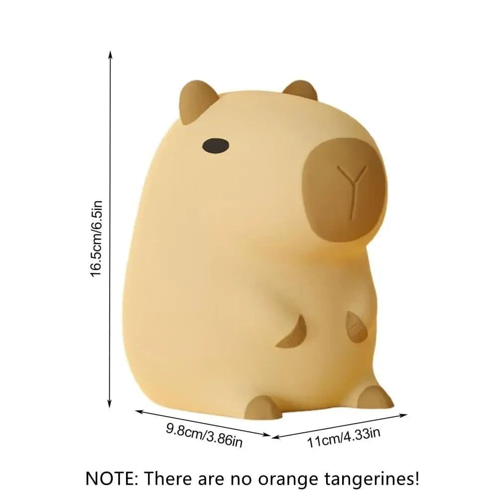 image-Silicone Capybara Night Lights Portable USB Rechargeable Animal Touch Control Lamp with Timing Function for Home Bedroom Decor