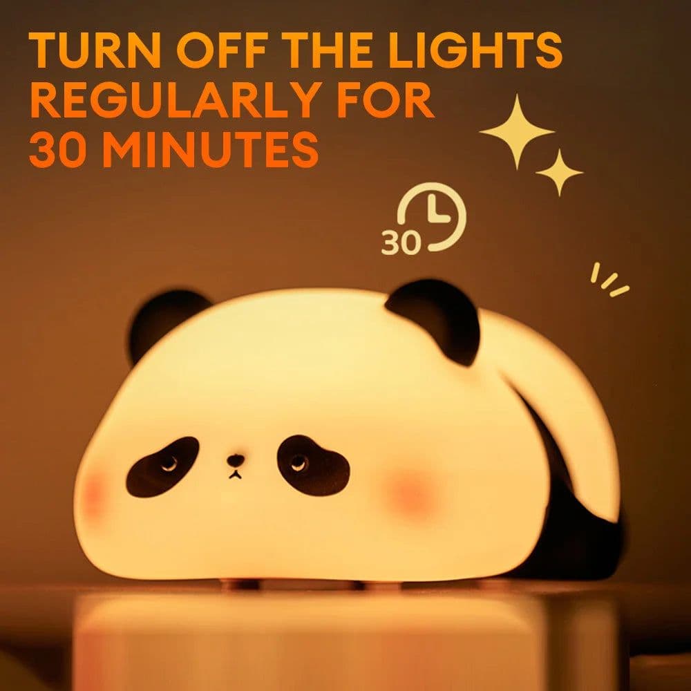 image-LED Night Lights Cute Panda Silicone Lamp USB Rechargeable Timing Bedside Decor Kids Birthday Gifts for Home Bedroom Decor