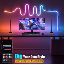 image-DC5V RGBIC Neon LED Strip Lights Neon Rope Light with Music Sync DIY RGBIC Dreamcolor Chasing Strip Tape for Home Decor Lighting