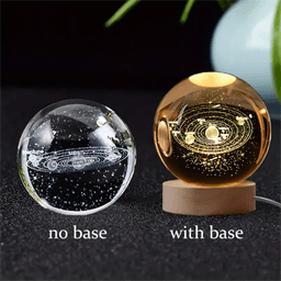 image-6cm 3D Crystal ball Crystal Planet Night Light Laser Engraved Solar System Globe Astronomy Birthday Gift Home Desktop Decoration