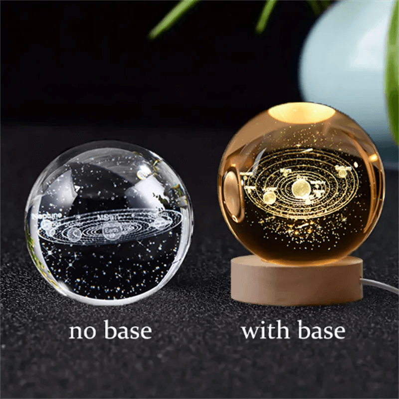 image-6cm 3D Crystal ball Crystal Planet Night Light Laser Engraved Solar System Globe Astronomy Birthday Gift Home Desktop Decoration