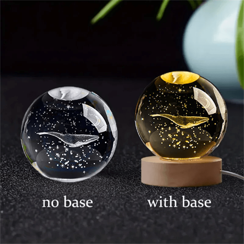 image-6cm 3D Crystal ball Crystal Planet Night Light Laser Engraved Solar System Globe Astronomy Birthday Gift Home Desktop Decoration