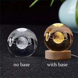 image-6cm 3D Crystal ball Crystal Planet Night Light Laser Engraved Solar System Globe Astronomy Birthday Gift Home Desktop Decoration
