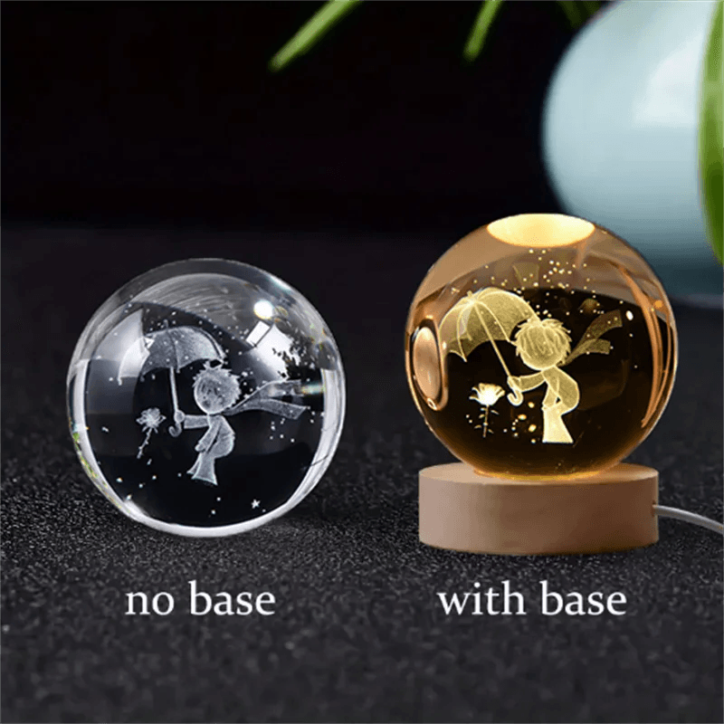 image-6cm 3D Crystal ball Crystal Planet Night Light Laser Engraved Solar System Globe Astronomy Birthday Gift Home Desktop Decoration