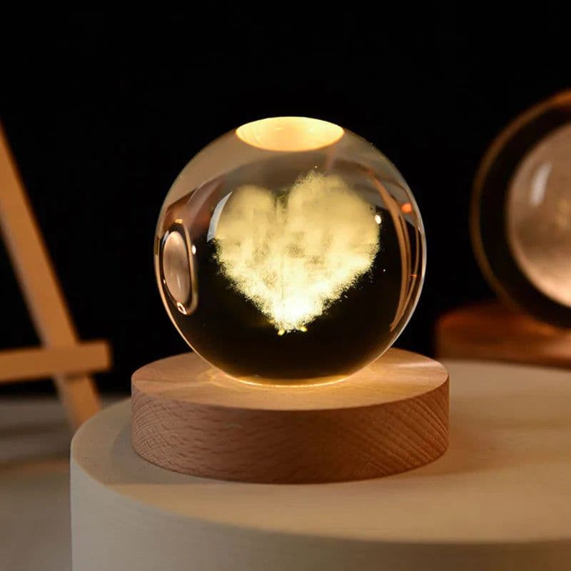 image-6cm 3D Crystal ball Crystal Planet Night Light Laser Engraved Solar System Globe Astronomy Birthday Gift Home Desktop Decoration