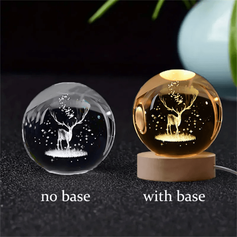 image-6cm 3D Crystal ball Crystal Planet Night Light Laser Engraved Solar System Globe Astronomy Birthday Gift Home Desktop Decoration