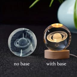 image-6cm 3D Crystal ball Crystal Planet Night Light Laser Engraved Solar System Globe Astronomy Birthday Gift Home Desktop Decoration