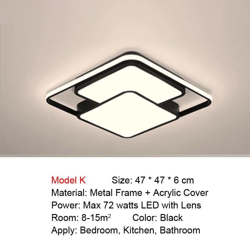 image-Smart LED Ceiling Light for Living Room Bedroom Kitchen Bathroom Dining Room Modern Home Lighting Voice Control Remote Control